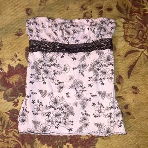 Pink and brown tube shirt , quality is used & amazing, small-medium fit